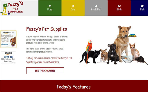 Fuzzy's Pet Supplies Website